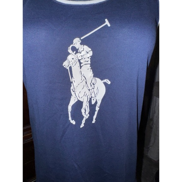 Ralph Lauren Girls Navy Blue Big Pony Drop Waist Racerback Dress XL 16 - Picture 6 of 7